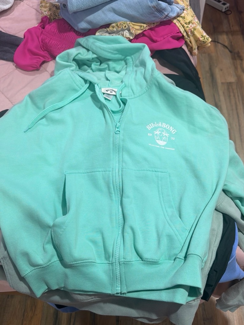 Billabong Kids Mint Green Full-Zip Hoodie